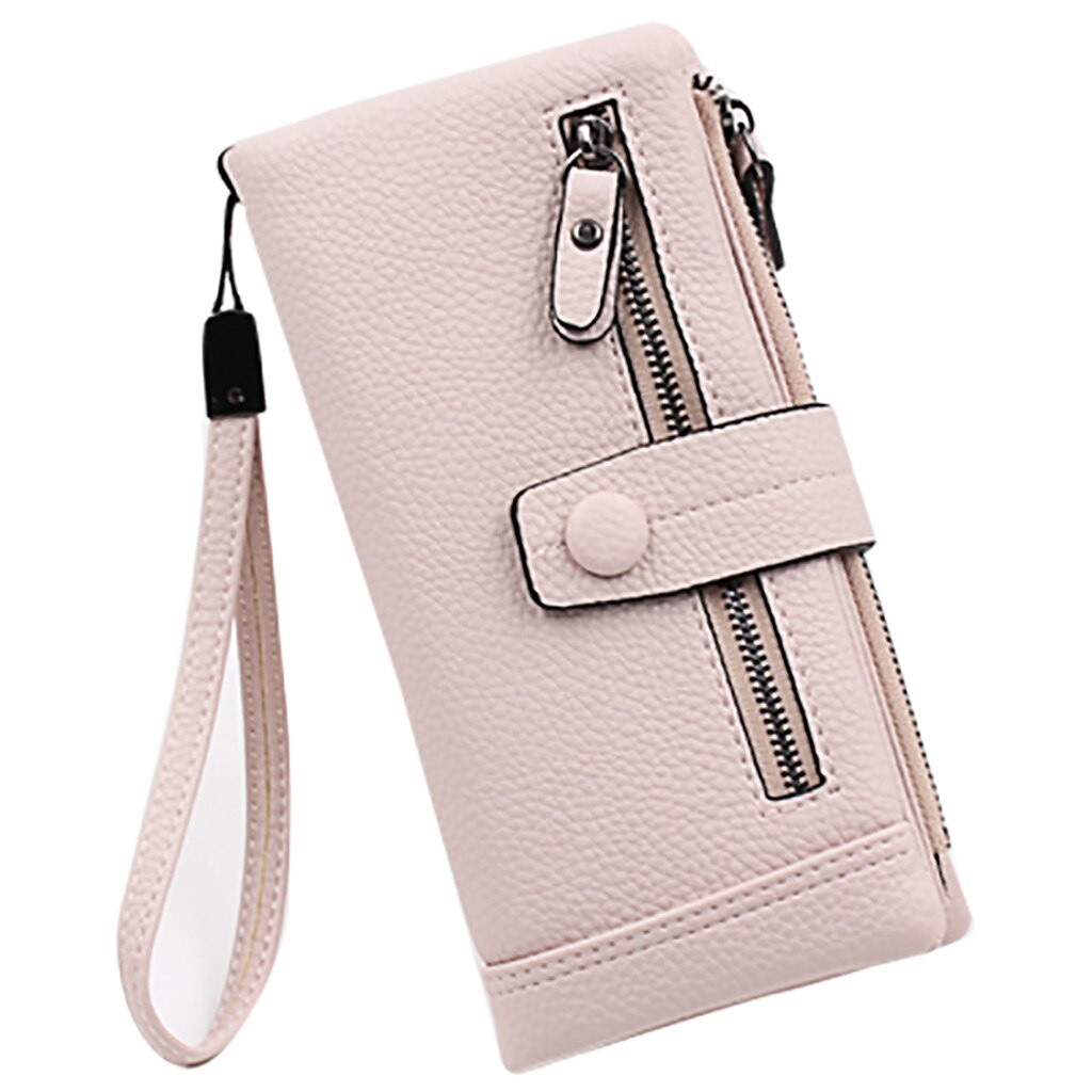 Pu Cuir Femmes Portefeuille À Fermeture Éclair Moraillon Nouvelles Dames Portefeuille Long Portefeuille Téléphone Embrayage Porte-Carte Paquet Sac À Main # G30: Rose