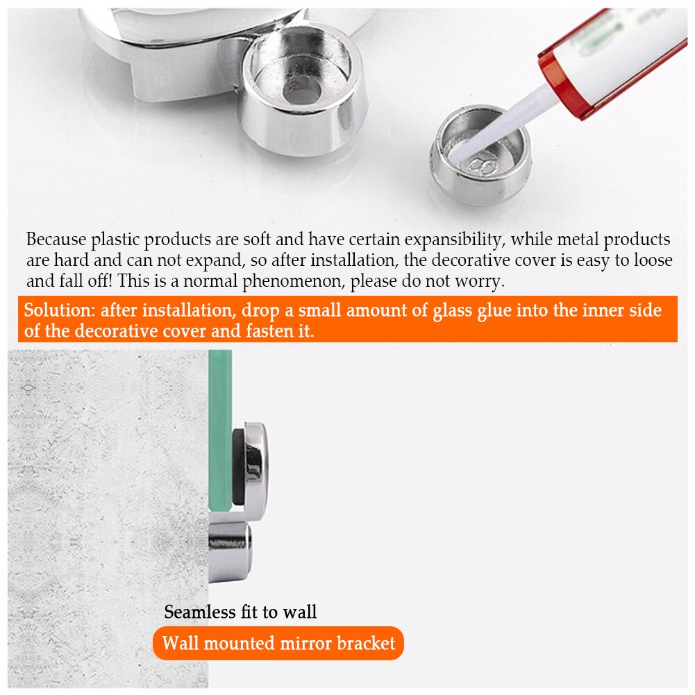 4 stk hylde support badeværelse tilbehør glas klemme fast montering holder zinklegering rustfrit spejl klip hardware hjem moderne