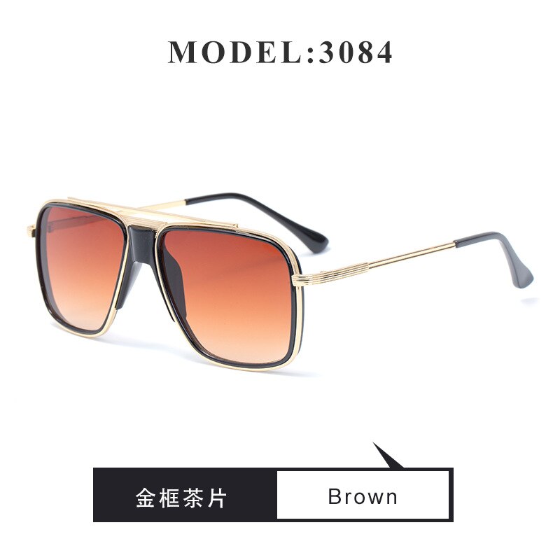 Zonnebril Mannen Europese En Amerikaanse Trend Zonnebril Trendy Box Dikke Neus Zonnebril Mannen: brons
