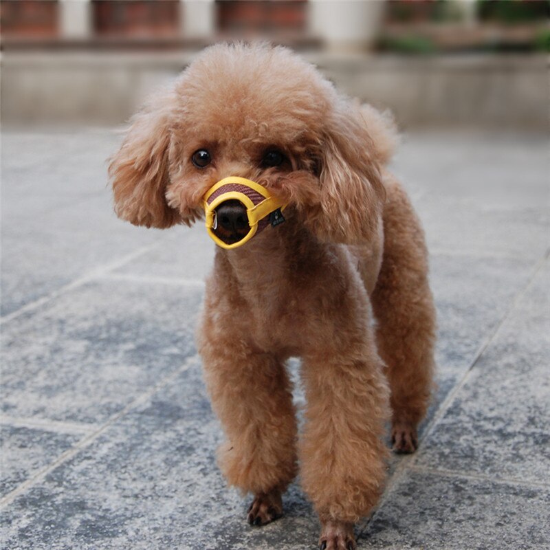 Hocico del perro cachorro de perro de cuero de malla de Nylon hocico de mascota boca