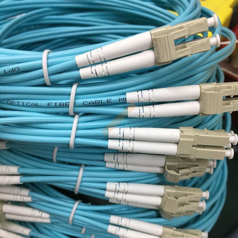 10PCS/Pack OM3 LC/UPC-LC/UPC Multi-Mode OM3 Fiber Cable Multimode Duplex Fiber Optical Jumper Patch Cord 3M 5M 10M 10M LC-LC