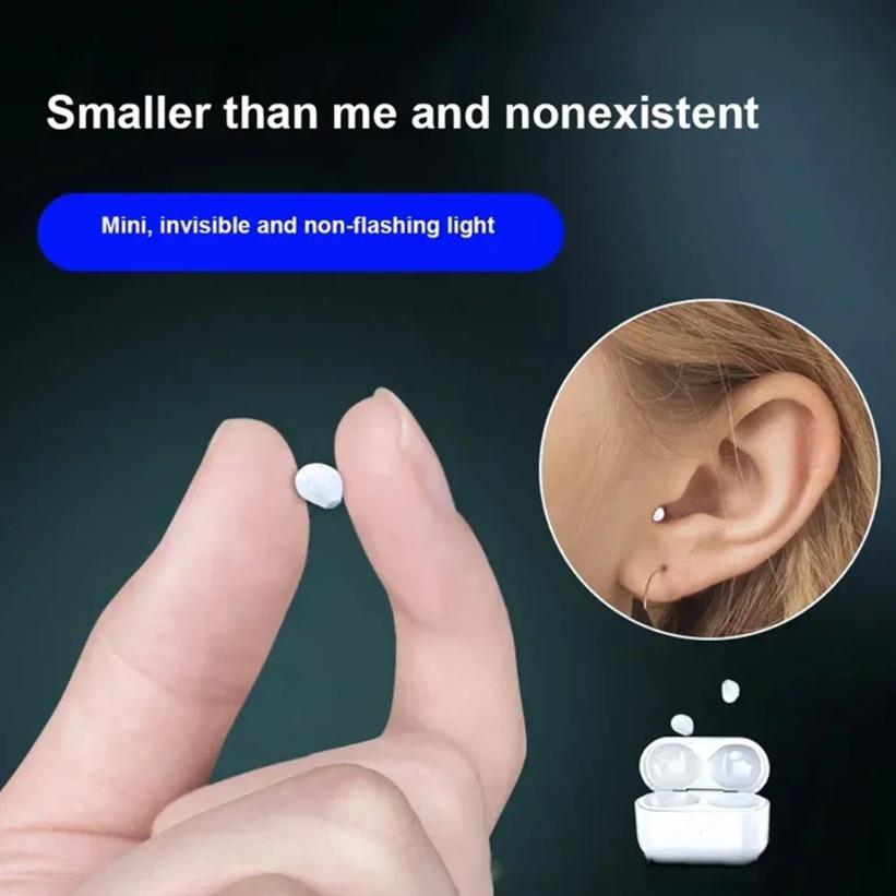 Unsichtbare Kopfhörer, Mini-Kopfhörer, Bluetooth, TWS, kabellos, Sleepwith Mikrofon, HD-Anruf, Semi-In-Ear-Ohrhörer, Rauschunterdrückung