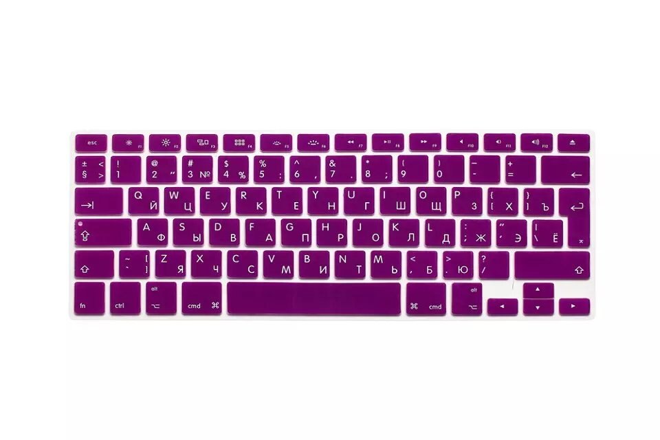 Russian Silicone Euro EU Keyboard Silicone keyboard cover for Apple macbook Air Pro Retina 13 15 17 for mac book laptop Skin: Purple