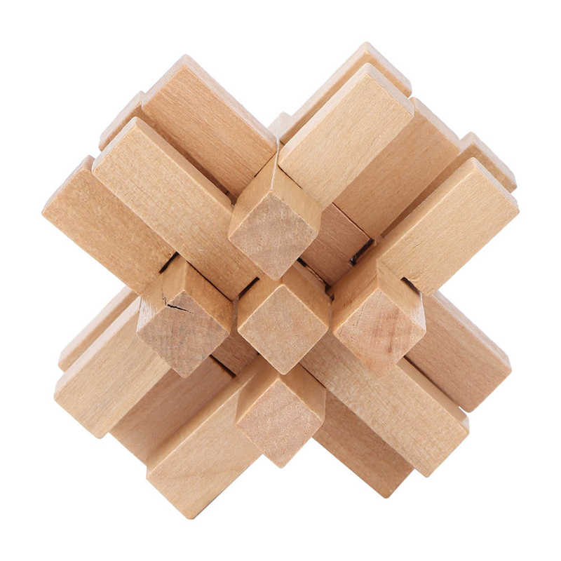 Wooden Unlock Toys Wooden Interlock Puzzles Fingers Exercise for the Elderly