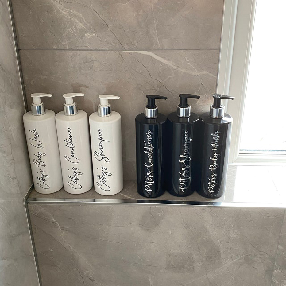 500ml bad flytende såpedispenser gjenbrukbar pumpeflaske sjampo balsam dusjsåpe flaske lotion oppbevaringsbeholder