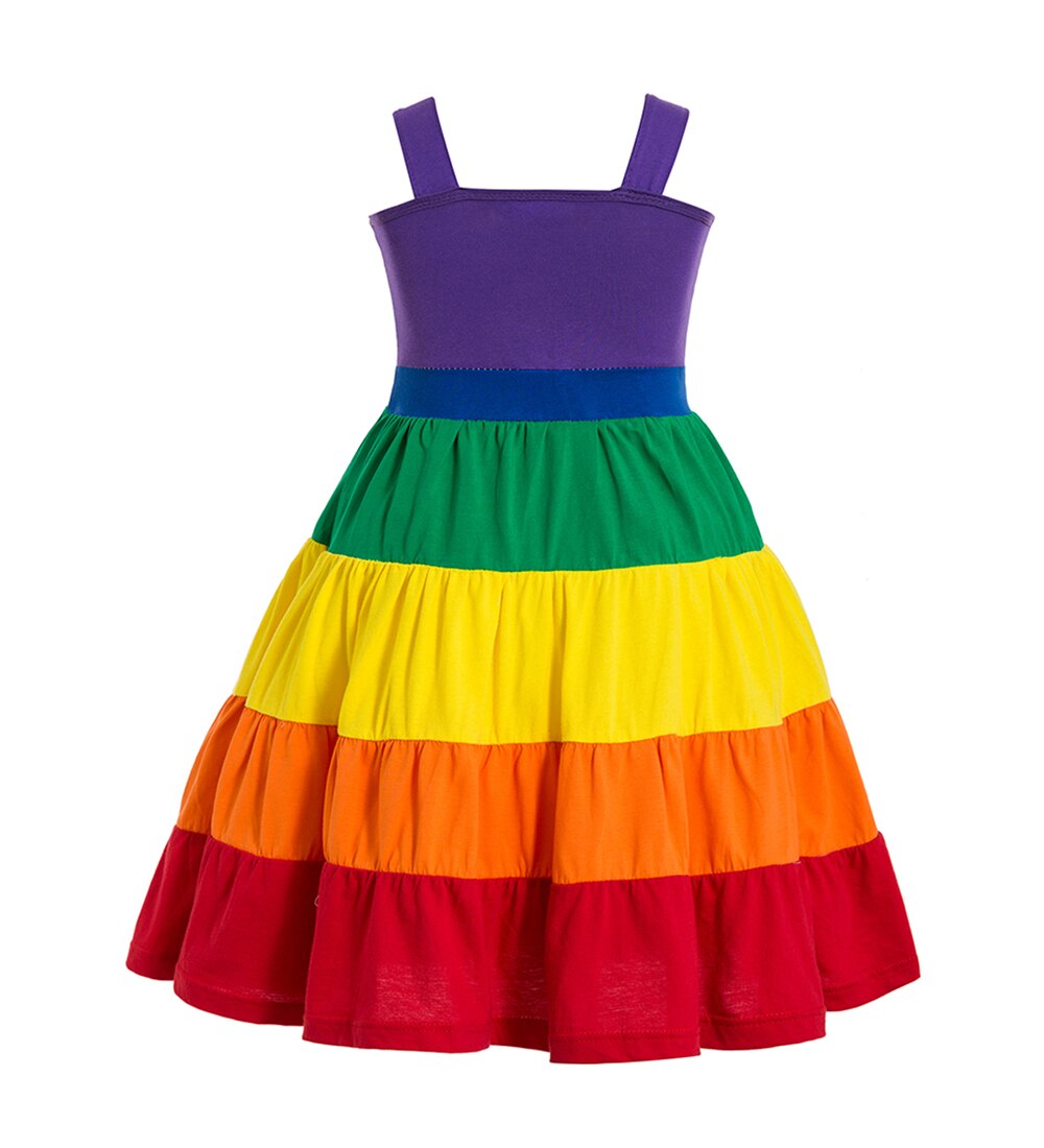 Regenboog verjaardagsfeestje jurk jojo siwa tutu jurk verjaardag regenboog jurk meisjes regenboog twirl jurk feestjurk twirly jurk: Paars  / 8
