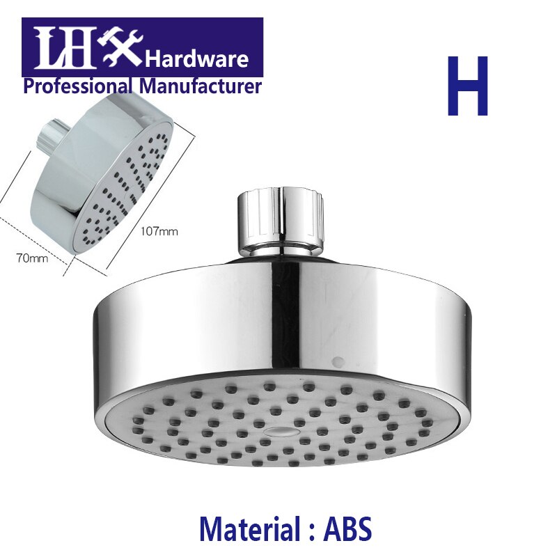 Hotel Bathroom Showerhead ABS Plastic Top Spray Single Rain Shower Head Round Chrome Finish Showerhead LHX XY102 F: H