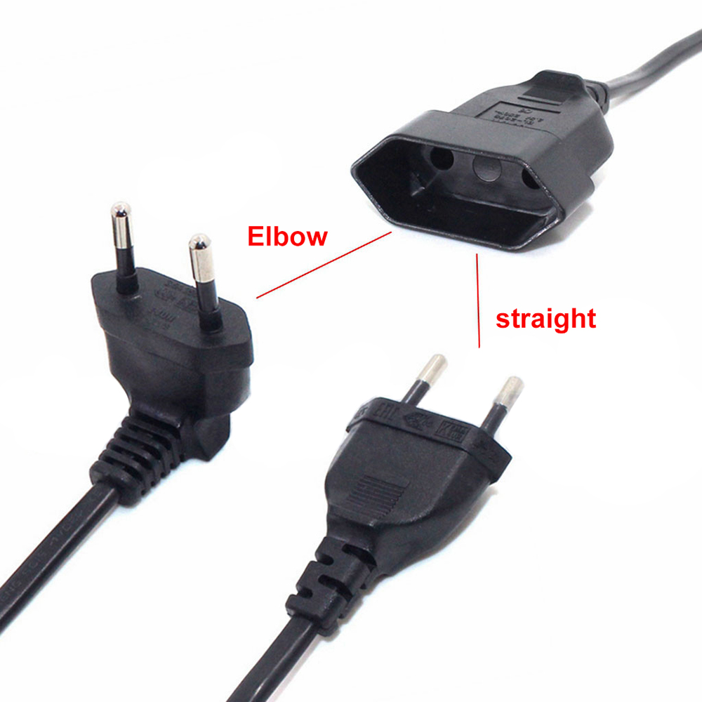 Cee7/16 Eu 2 Prong Man Naar Vrouw Dubbele Output,2 Manieren Uitlaat Verlengsnoer Europese M/F Power Splitter Kabel 49Cm