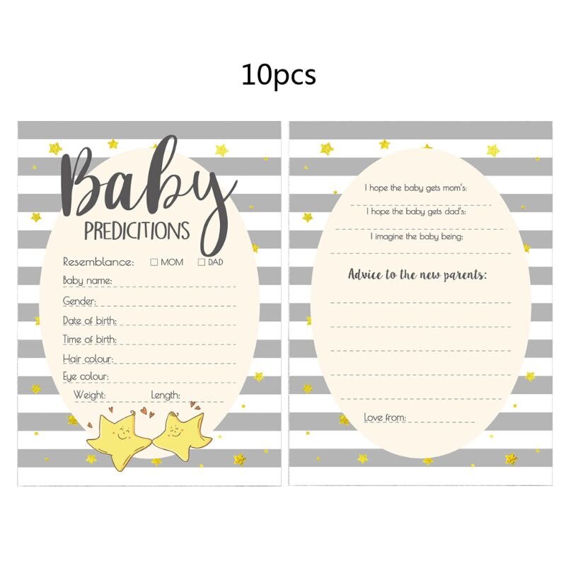 10 pakke råd og forudsigelseskort til baby shower spil kønsneutral drengepige  k1kc: 36