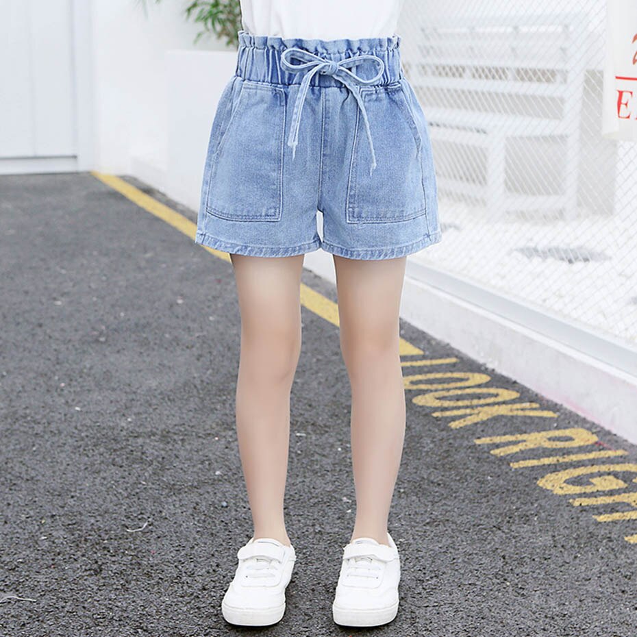 Filles été jean Style décontracté fille enfant jean court couleur unie enfant jean adolescent enfants jean vêtements