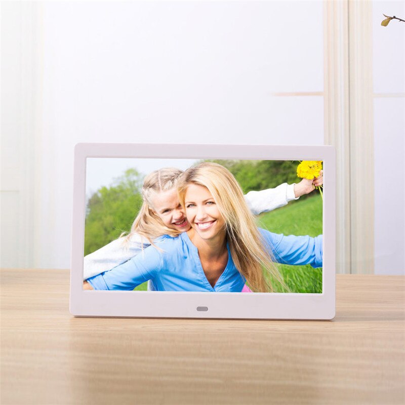 LieDao 10 inch Screen Digital Photo Frame HD 1024 x 600 Electronic Album Picture Music Video Full Function Good: White / US Plug