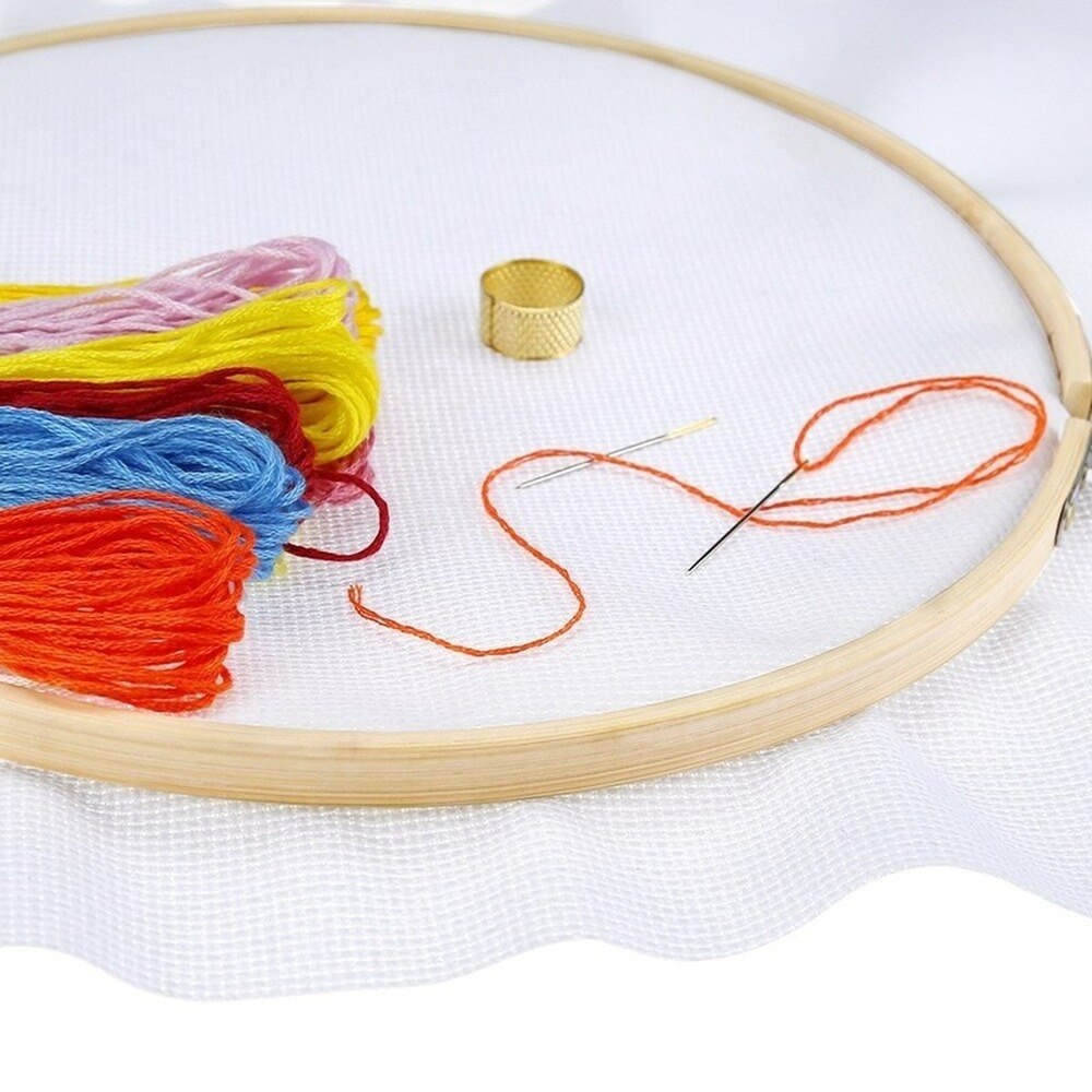 8 Pieces Embroidery Hoop Set Bamboo Circle Cross Stitch Hoop Ring 3.9 inch to 14 inch for Embroidery and Cross Stitch