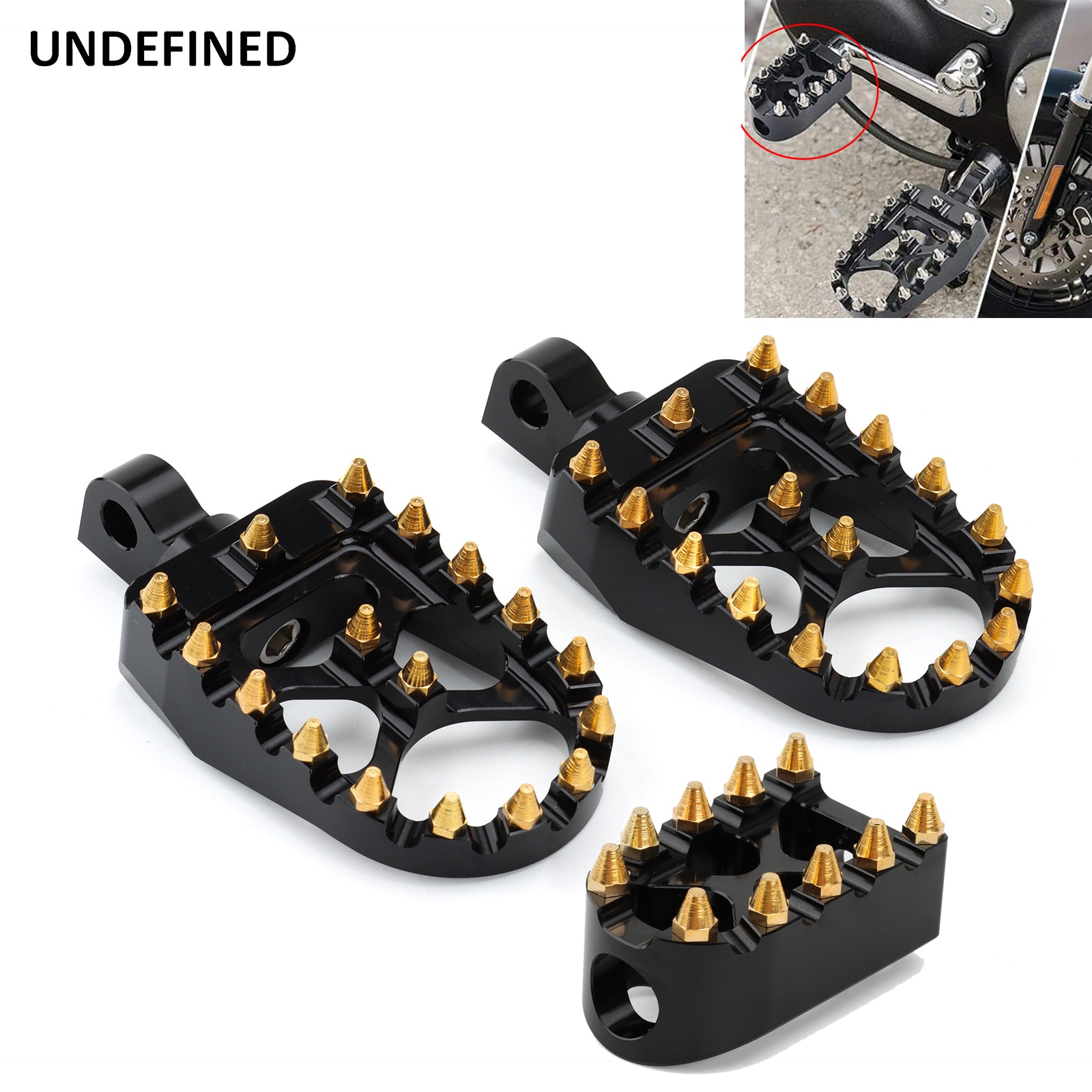 Kultainen mx-tyylinen jalkatapit leveät jalkatuet polkimet vaihteisto jarru vaihdetappi harleylle dyna fatboy street bob sportster 883 bobber