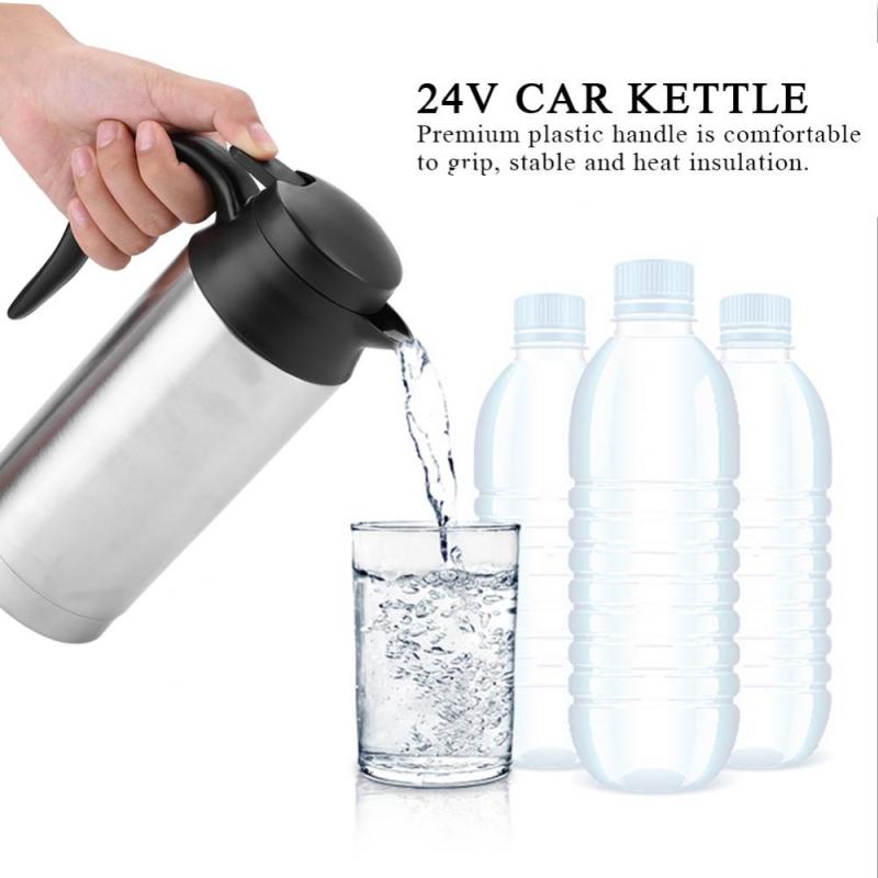 Bärbar vattenvärmare flaska resa bil lastbil vattenkokare för te kaffe dricka 750ml vattenkokare resa kaffe uppvärmd mugg