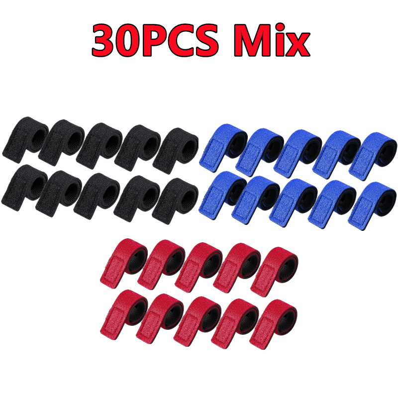 30-3 Uds. Soporte de amarre para caña de pescar, correa para aparejos, envoltura elástica, banda de pesca, soporte para poste, lazos de sujeción, accesorios para herramientas al aire libre: Morado