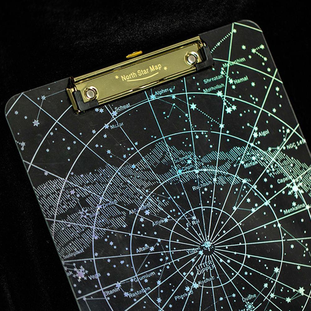 1 pc clips sterrenhemel  a4 klembord acryl map voorraadbestand kantoorbenodigdheden notitieblokken schoolschrift