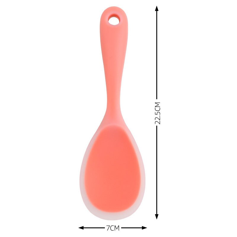 Utensilios de cocina de silicona para arroz, cucharillas accesorios de cocina de mango largo, resistente al calor sartén antiadherente, translúcido, 1 Uds.: orange