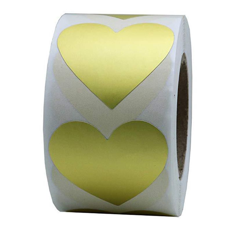 500pcs/roll Heart Shaped Love Stickers Seal Stickers Labels Scrapbook Packaging Birthday Party Supplies Stationery Decor