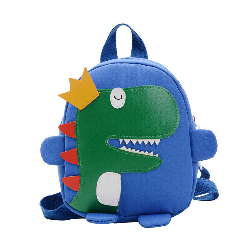 Sødt lille barn børnehave skoletaske 3d tegneserie dinosaur mini rygsæk baby dreng pige skoletaske: Blå