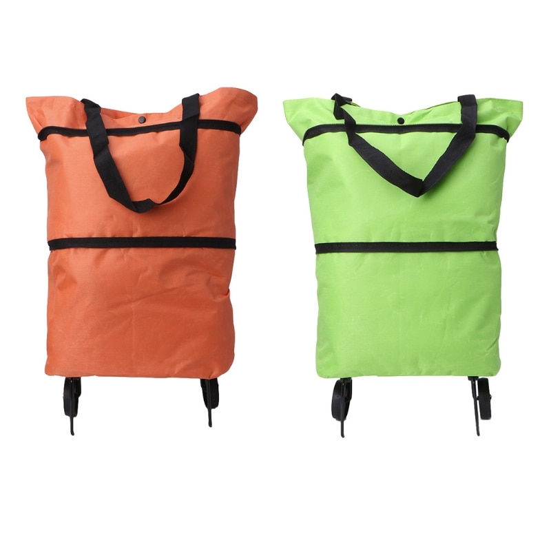 Noenname_null oxford stoffen opvouwbare boodschappentrolley tas winkelwagen boodschappentas handtas draagtas met wielen