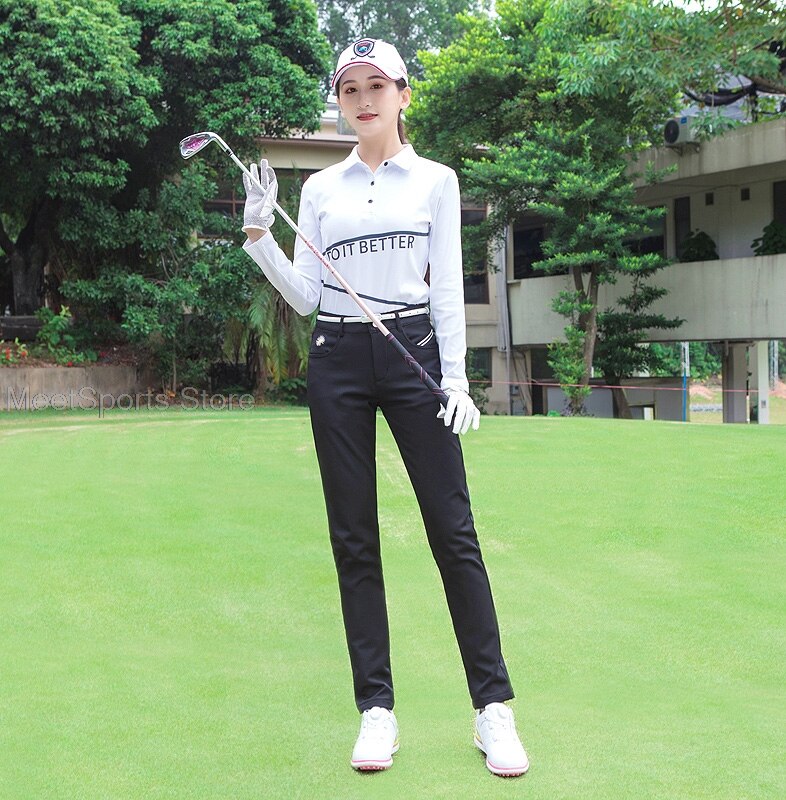 Winter Frau Schlank Plus Samt Golf Hosen Herbst Golf Tragen Winddicht Schnee-Hosen Damen Warme Tennis Golf Hosen