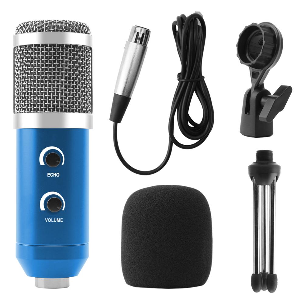 BM900 Condenser Microphone USB Wired Recording Microphone for Computer Karaoke KTV With Stand Holder: Blue-1