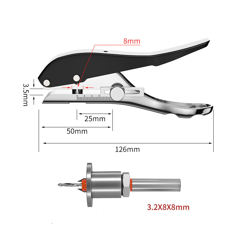 Holz bearbeitung 8mm manuelle Kanten Band Locher Zange einstellen mit Grenze Senker Bohrer PVC Abs Öffner Nagel See Maskierung zange Werkzeuge: verrotten