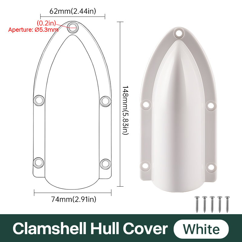 Marine Clamshell Drain Cover – Anti-Backflow Boat Drain Deflector, Waterproof Splash Guard, Reduces Water Resistance, ABS,: Beige