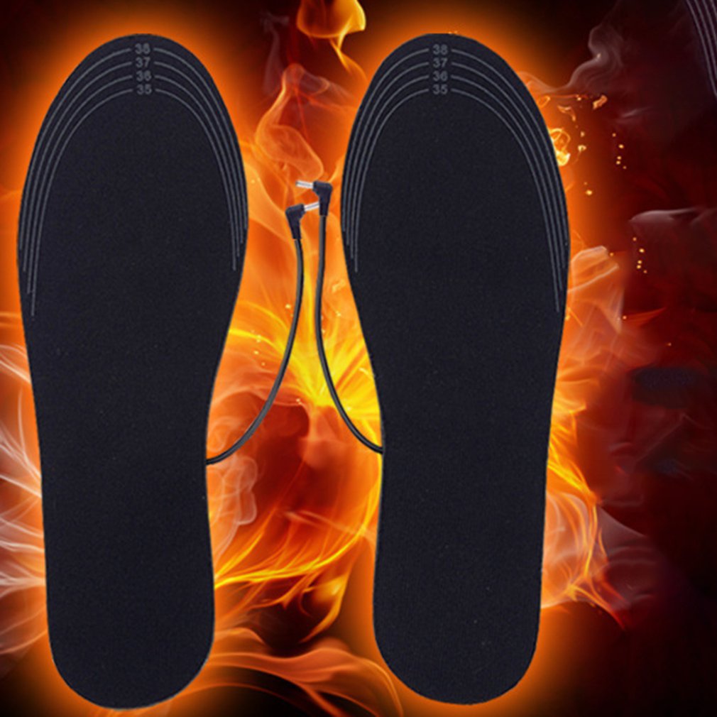 USB Heated Shoe Insoles Feet Warm Sock Pad Mat Electrically Heating Insoles Washable Warm Thermal Insoles Unisex