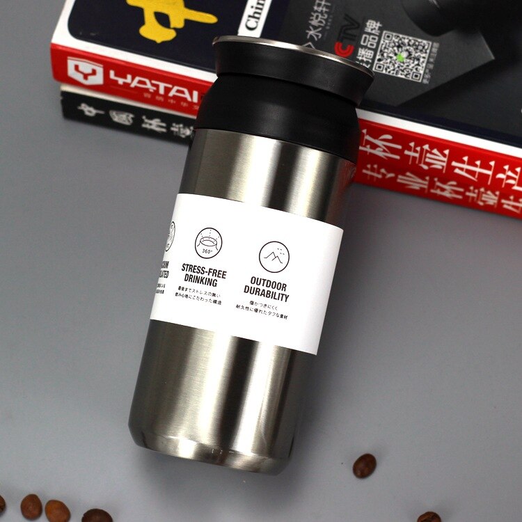 350ML Japanese Harajuku Double Wall Stainless Steel Thermoses Vacuum Flasks Thermal Insulation Cup: Silver