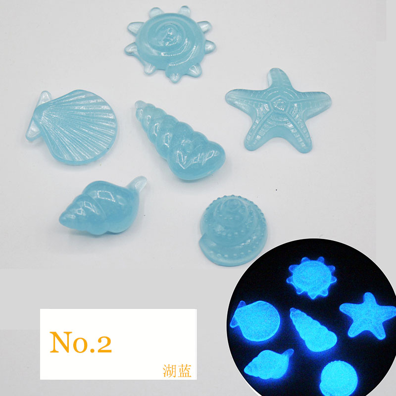 40 Pcs Glow In The Dark Stones Starfish Conch Shell Shaped Decorative Garden Aquarium Fish Tank Pool Landscape Luminous Stone: H0001-2