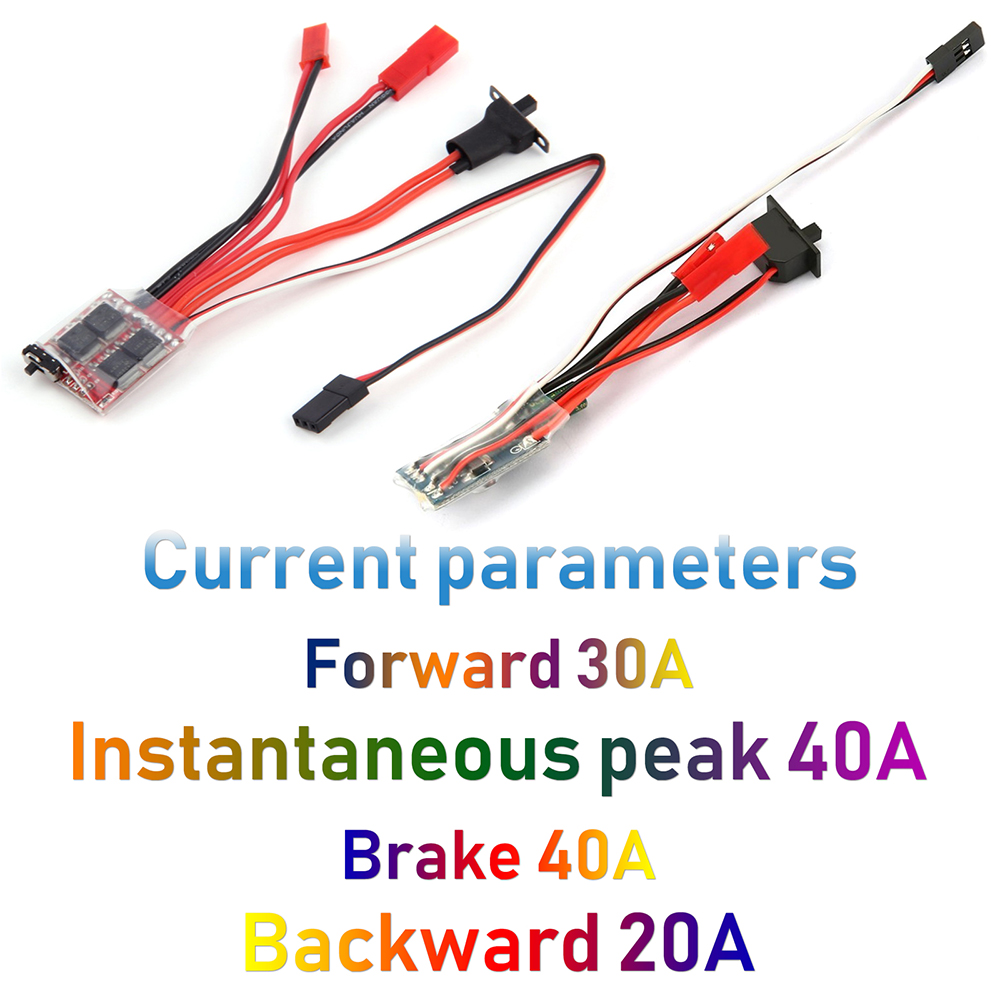 Micro ESC 20A 30A Geborsteld ESC RC ESC Elektrische snelheidsregelaar 2S 4 ~ 8v voor DIY Mini 1/16 1/18 1/24 RC Auto Boot Tank met rem