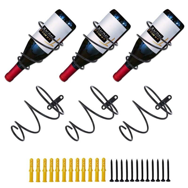 1/3/5 Pcs/Set Metalen Muur Gemonteerde Wijnrekken Rode Wijn Fles Display Houder F3MB