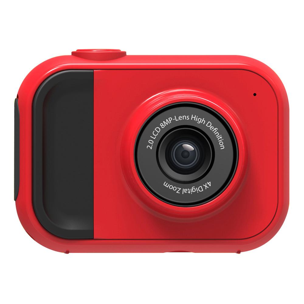 Mini pædagogisk fotokamera til børn 24mp fuld  hd 1080p digitalt kamera 4x zoom legetøjskamera til børnefødselsdag: Rød