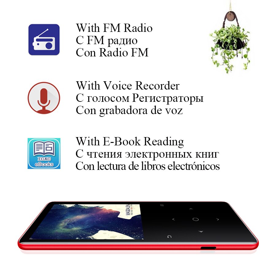 MP4 Player Bluetooth 4,2 altavoz auricular e-book FM Radio Video MP4 música HiFi reproductor de MP 4 Walkman 8GB 16GB 32GB 40GB