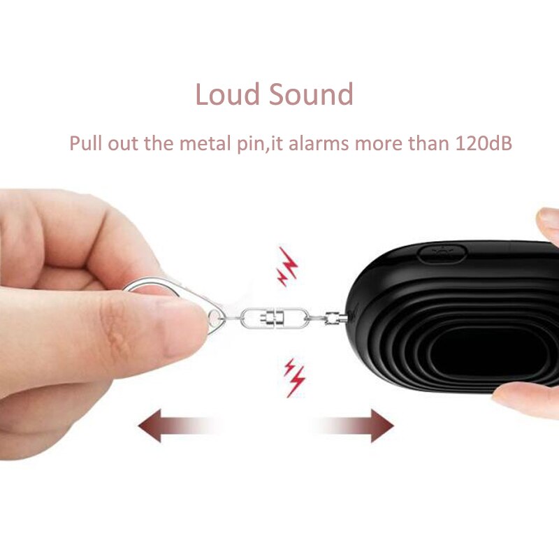 Persoonlijk alarm mini formaat sleutelhanger alarm 130db geluiden draagbare beveiliging mooi uitziende sleutelhanger alarm sleutelhanger