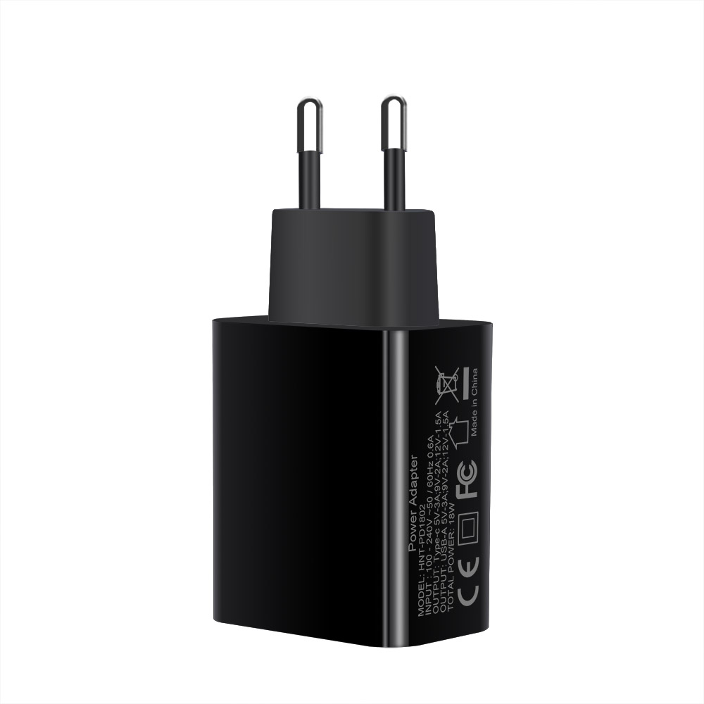 18W Pd QC3.0 Snel Opladen Type C Quick Charge 3.0 Us Adapter Dual Usb Charger Voor Iphone 13 12 11 Pro Max Mini Se Xs Xr 8 Ipad: Black EU