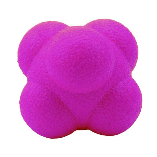 Bola de reacción Hexagonal de 5,5 cm, Bola de silicona para la agilidad y la coordinación, ejercicio de reflejos, pelota de entrenamiento deportivo: Purple