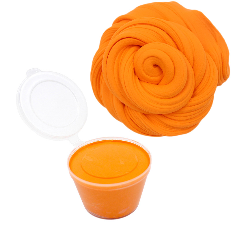 DIY Fluffy Slime Box Supplies Soft Clay Floam Scented Stress Relief Cotton Release Clay Plasticine Toys for children: Orange Slime