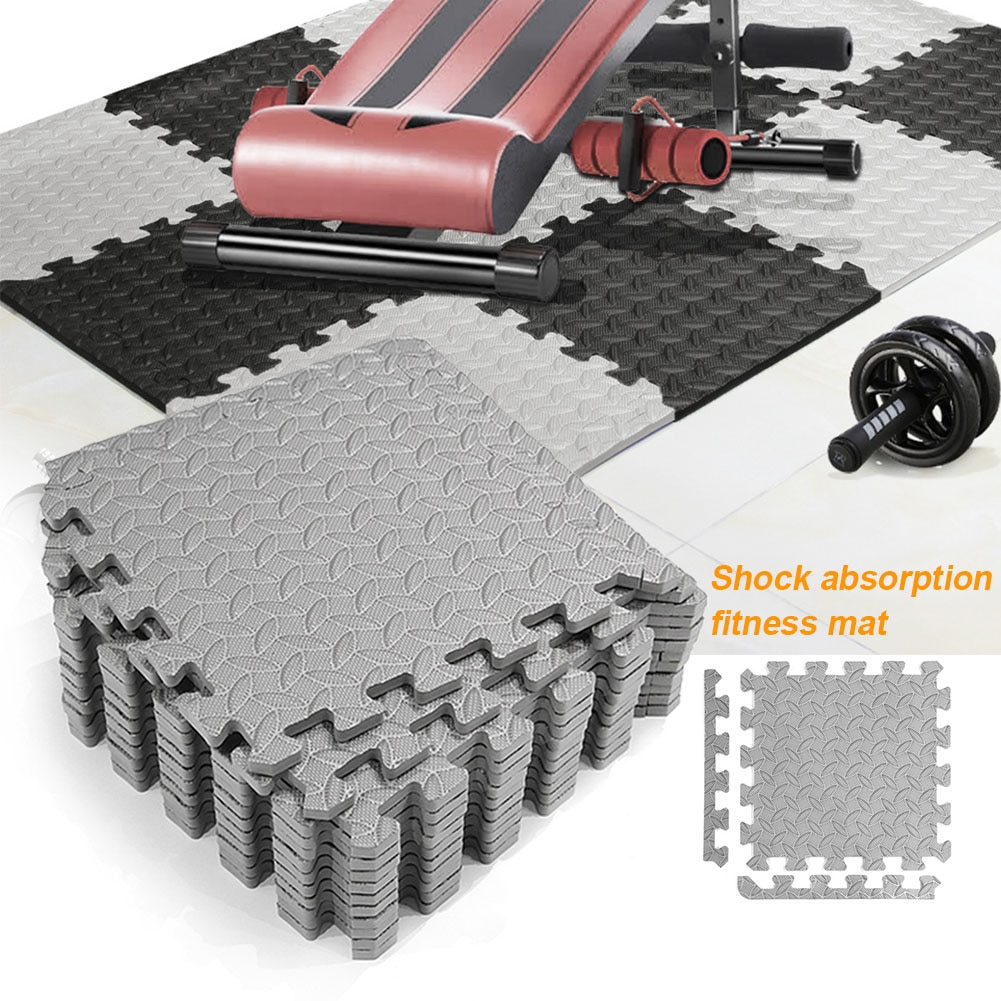 12pcs Thickened Interlocking Exercise Floor Mat Fitness Equipment Tiles Portable Home Gym EVA Foam Shock Absorbing Workout