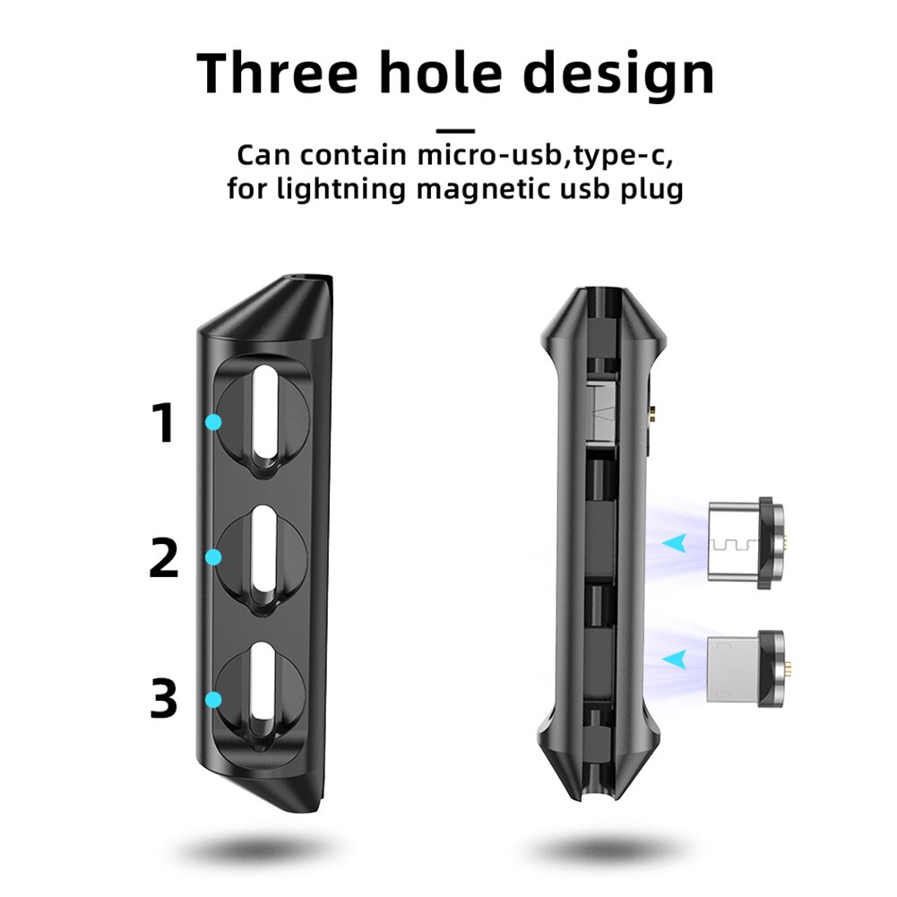 3 In 1 Kabel Plug Case Draagbare Magneet Magnetische Lader Connector Opbergdoos Voor Outdoor Mobiele Telefoon Decoratie