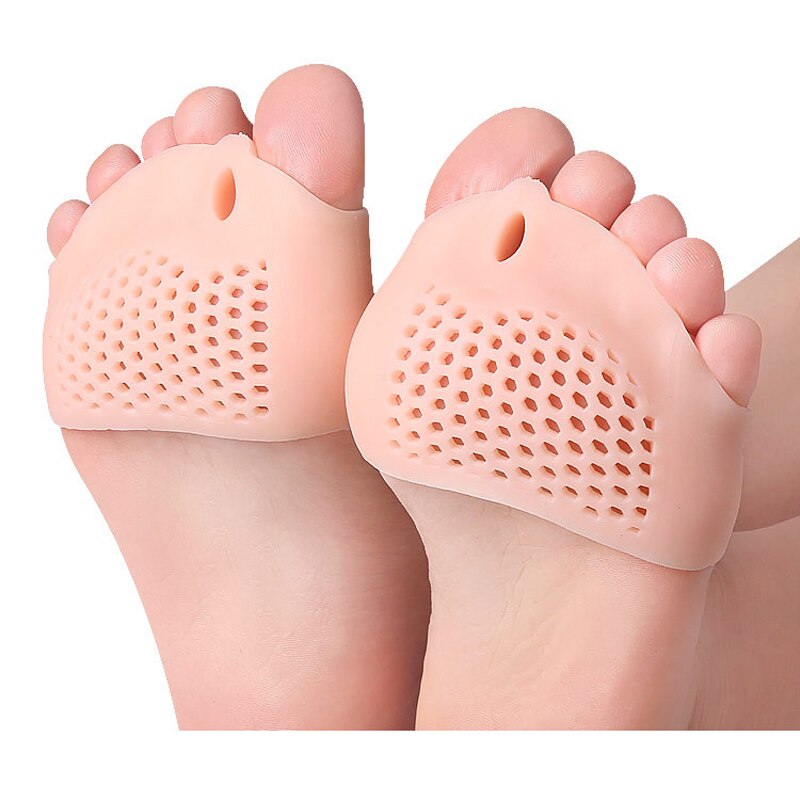 2Pieces = 1Pair Silicone Forefoot Pads Five-Hole Honeycomb Shape Hallux Valgus Gel Insole Corrector Toe Cover Orthopedics Care