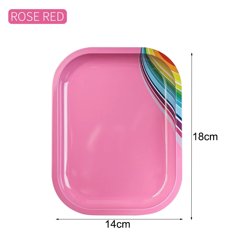 Cosmetic Storage Tray Manicure Nail Art Plate Stainless Steel Tweezers Clippers Pen Container Square False Nails Dish Tools: light yellow