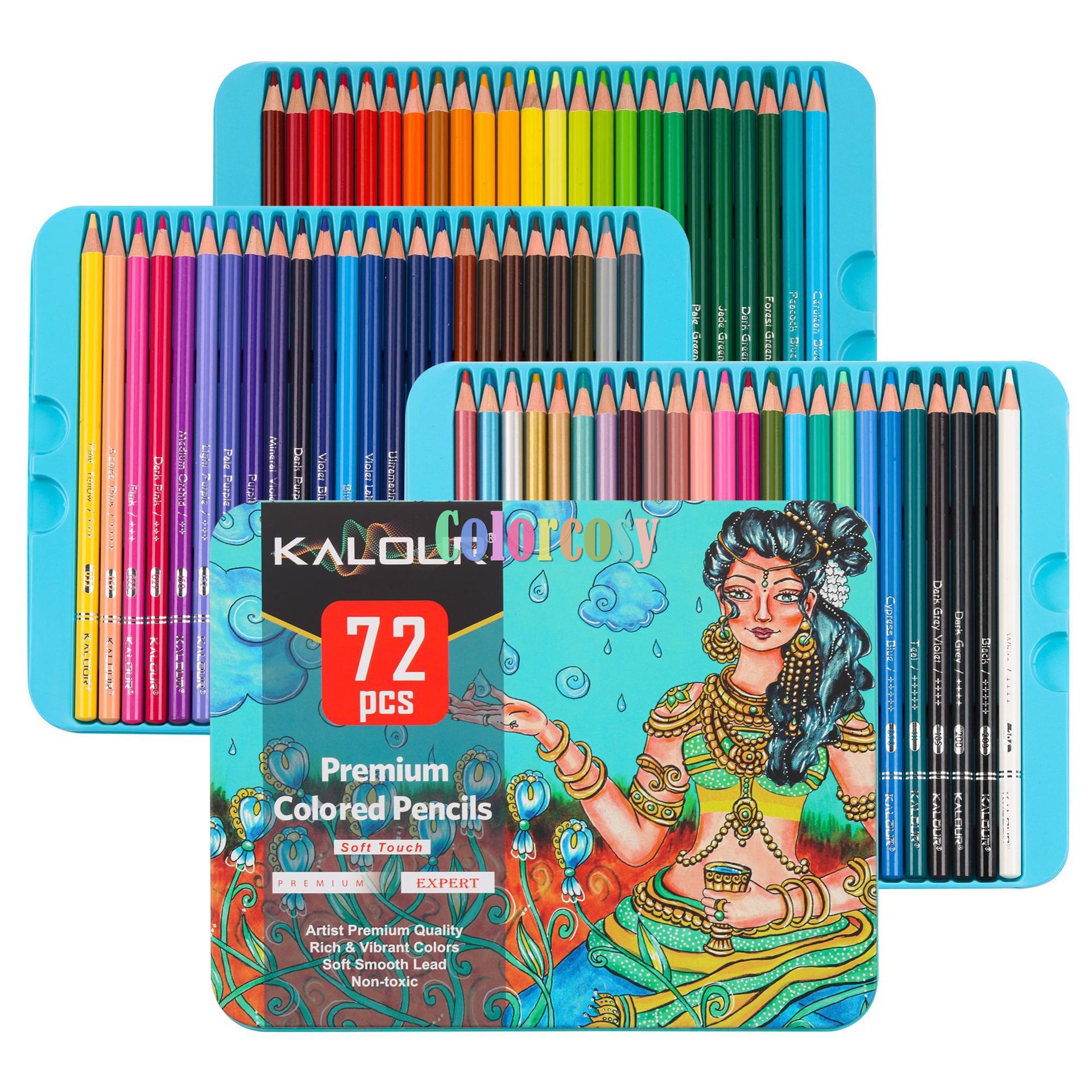 Kalour-lápices de colores al óleo profesionales, juego de 72 colores, núcleo suave con colores vibrantes para artistas, Ideal para adultos, artistas principiantes: Default Title