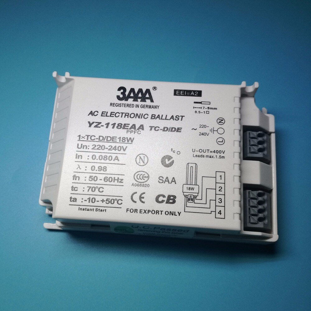 3 aaa yz -118 eaa pikakäynnistysloistelamppu elektroninen liitäntälaite 1 x 5- d /de 18w rengaslamppu  ac 220-240v ccc ce