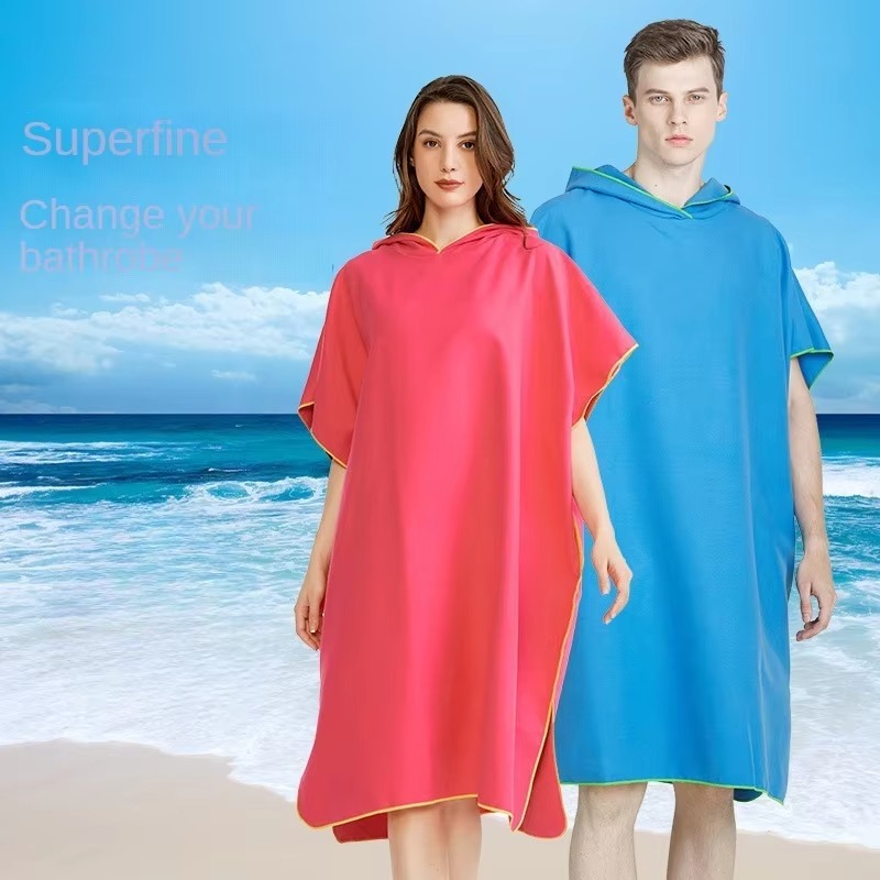 Surfen-Poncho, Wickeltuch, Kapuzenmantel, Mikrofaser, Stranddecke, Badetuch, Badehandtuch, Neoprenanzug, Strandponcho für Erwachsene