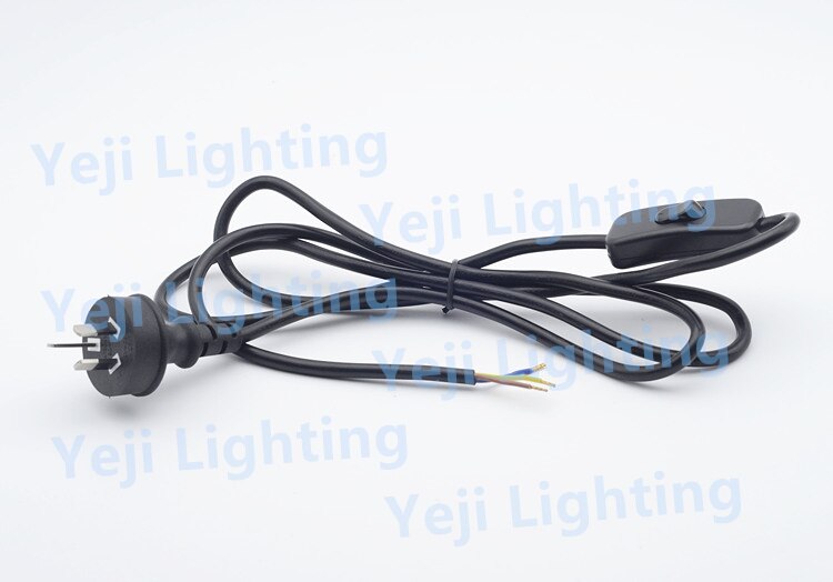 Australian standard 3-pin plug with button switch cable power wire cord use for table lamp Lighting Accessories