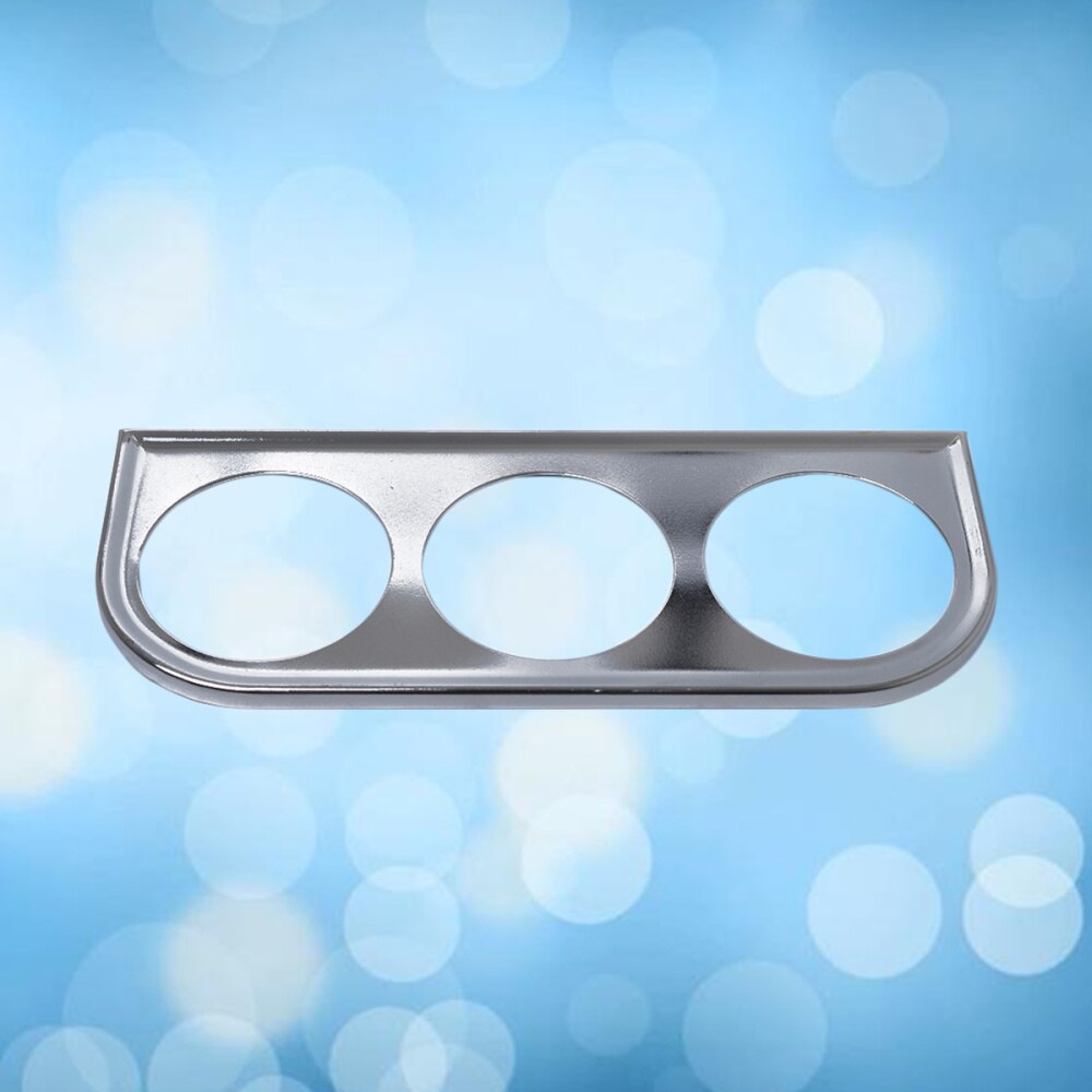 52mm Triple Gauge Meter Cup Holder Bracket Iron Dash Mount (Silver): Silver