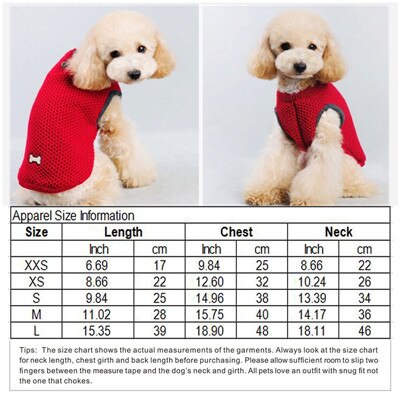 DOGGYZSTYLE Winter Pets Dog Clothes Sweater Knitted Pink Coat Apparel Clothing For Small Puppy Dogs XXS-L: Red / XXS