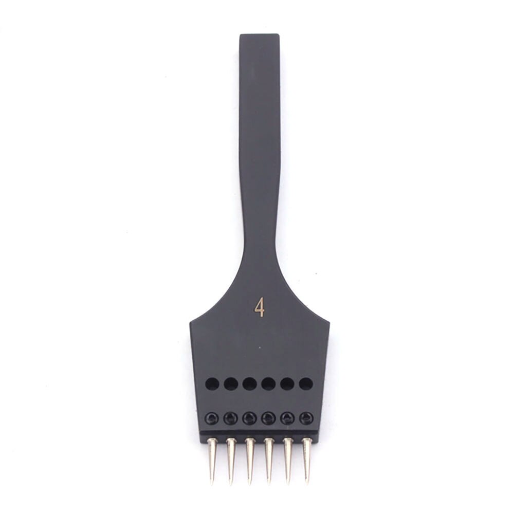 Leather Punch tool Sharp Head Replaceable Pricking Iron Removable Round Hole Punch Leather Craft Chisel 4 Size Available: 4mm  6teeth